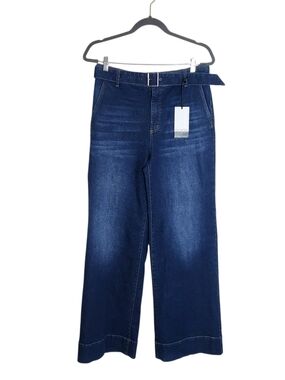 Sofia by Sofia Vergara Dark Wash Wide Leg Jeans with Belt Size 10 NWT